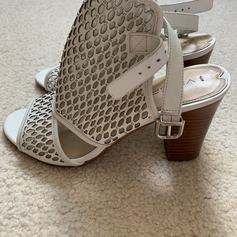 Via Spiga white block heels